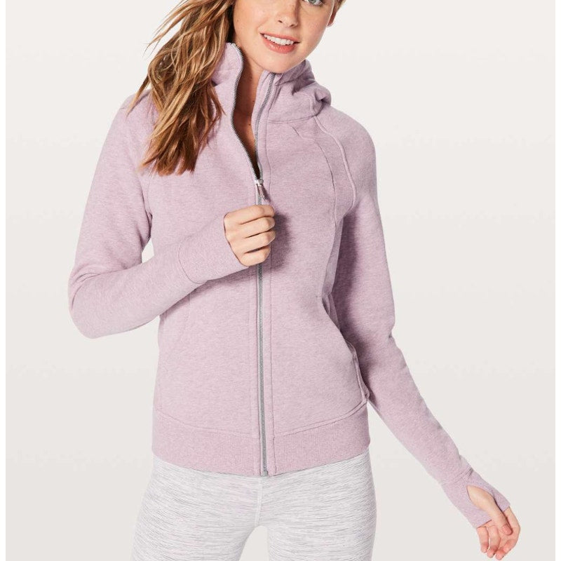 Lululemon Scuba Hoodie Light Cotton Fleece Heathered Dusty Rose Pink 8