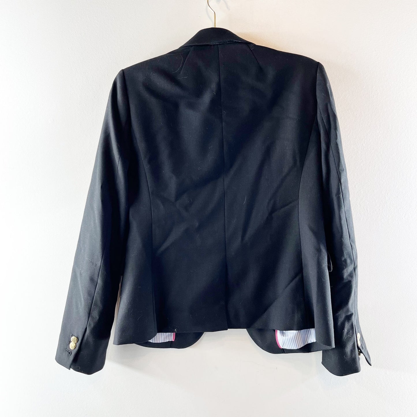 J. Crew Schoolboy Wool Blend Double Button Blazer Jacket Black 8