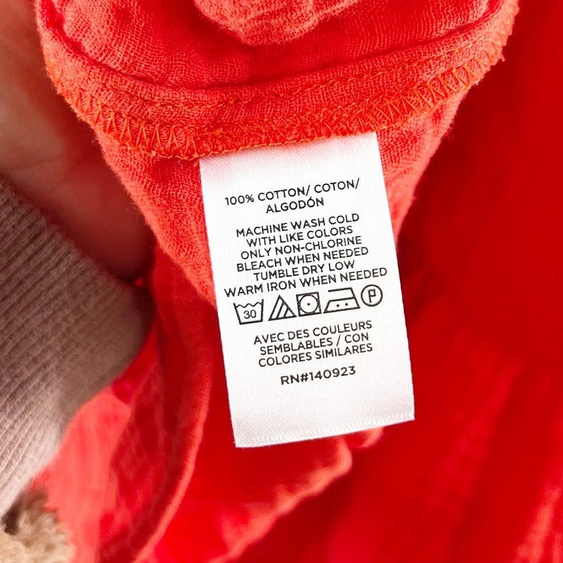 LOFT Beach Tiered Gauzy Cotton Mini Dress Red XS