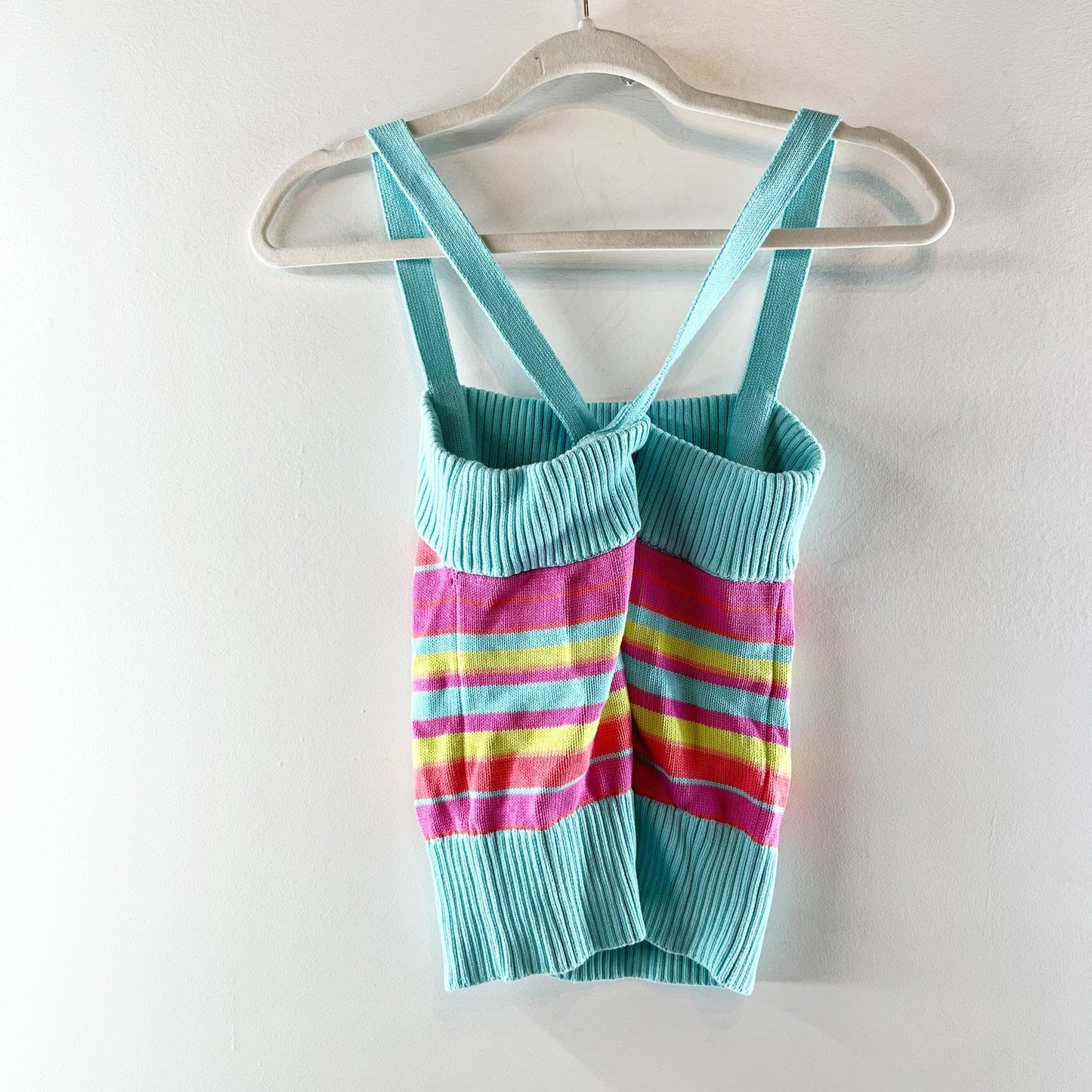 Trina Turk Marina Striped Sleeveess Cami Tank Top Blue Multi Medium