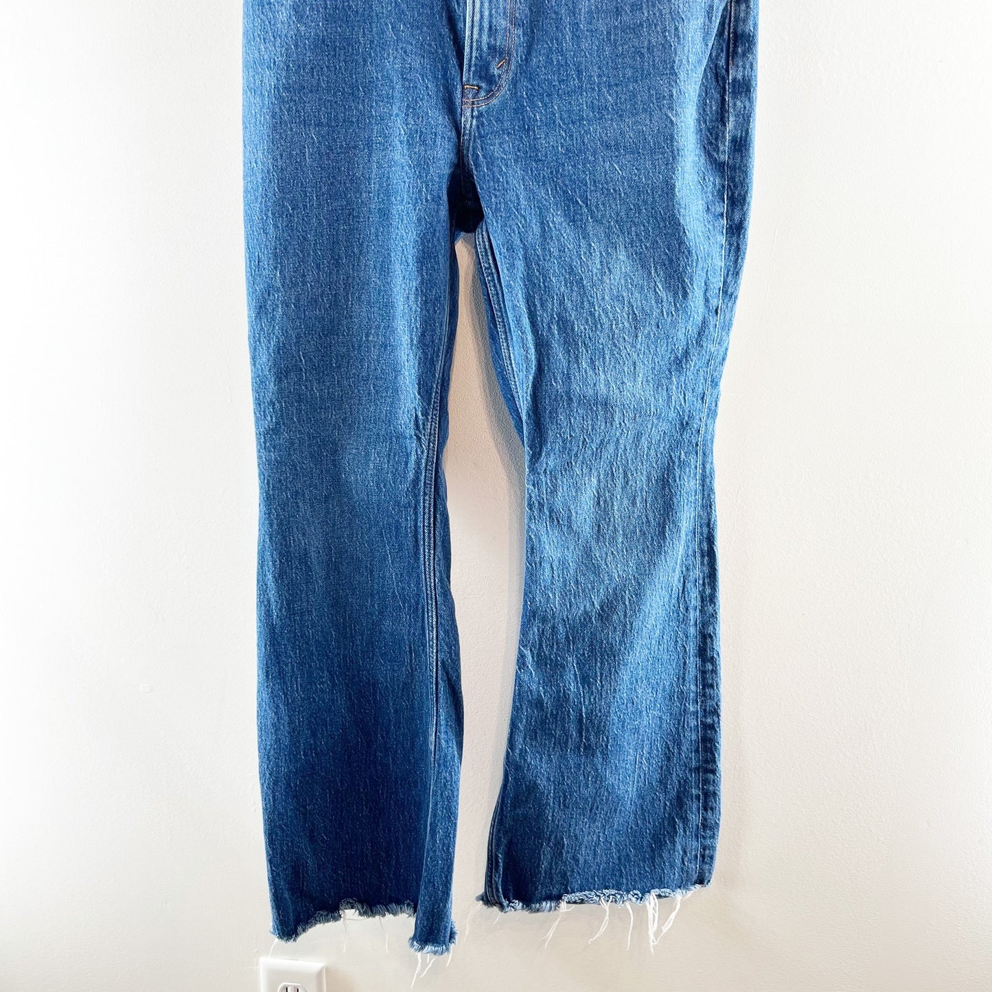 Abercrombie High Rise Vintage Flare Jeans Curve Love Dark Wash Blue 8 Short