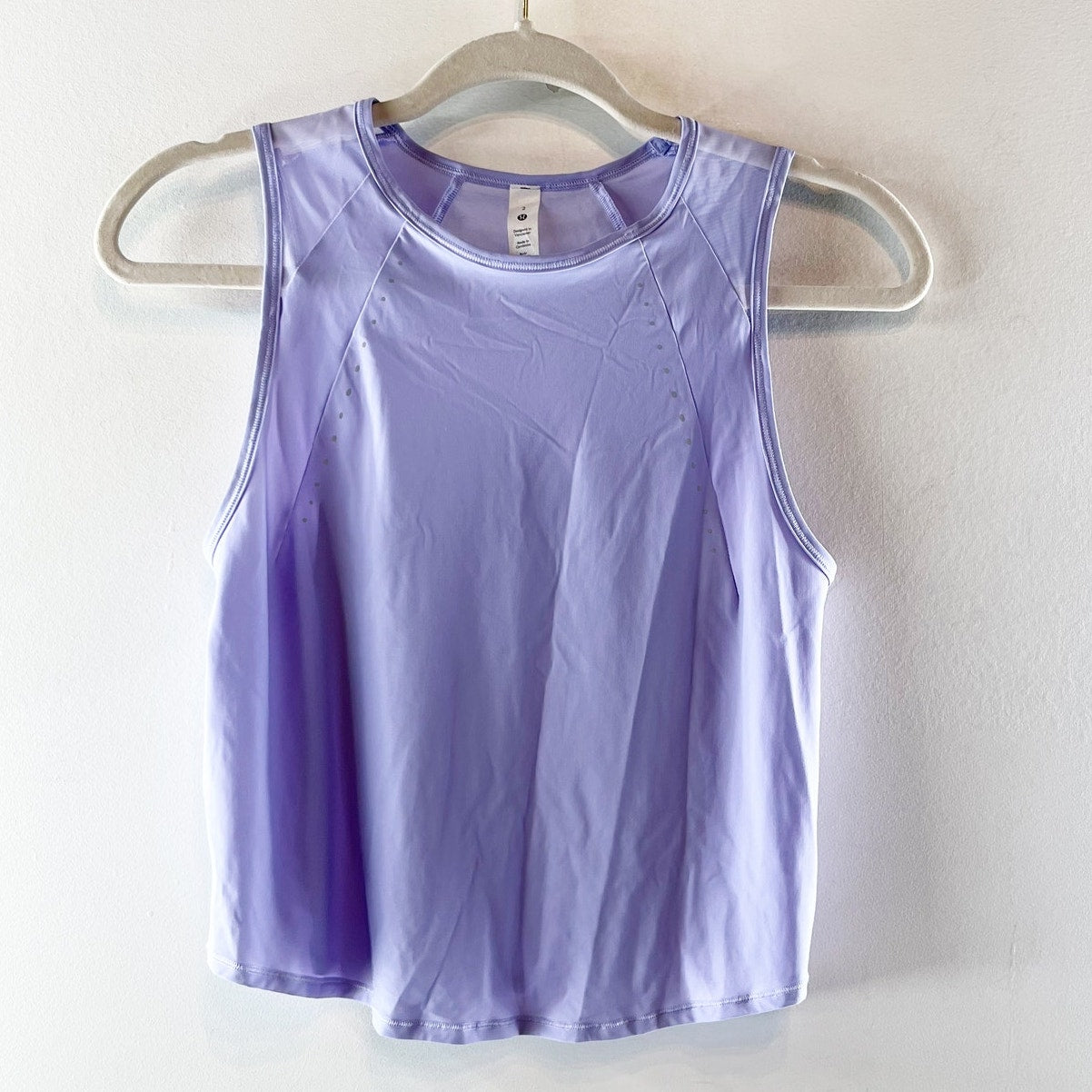 Lululemon Athletica Sculpt Mesh Panel Cropped Tank w/ Reflective Dark Lavender 2