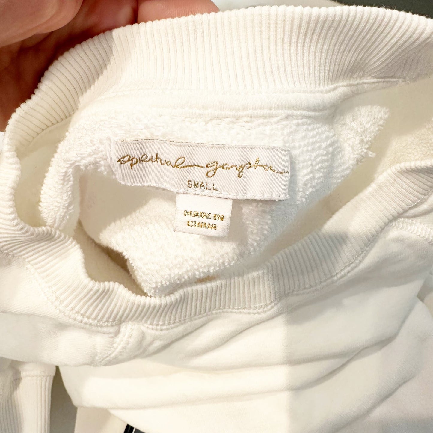 Spiritual Gangster Crewneck Pullover Cotton Love Graphic Sweatshirt White Small