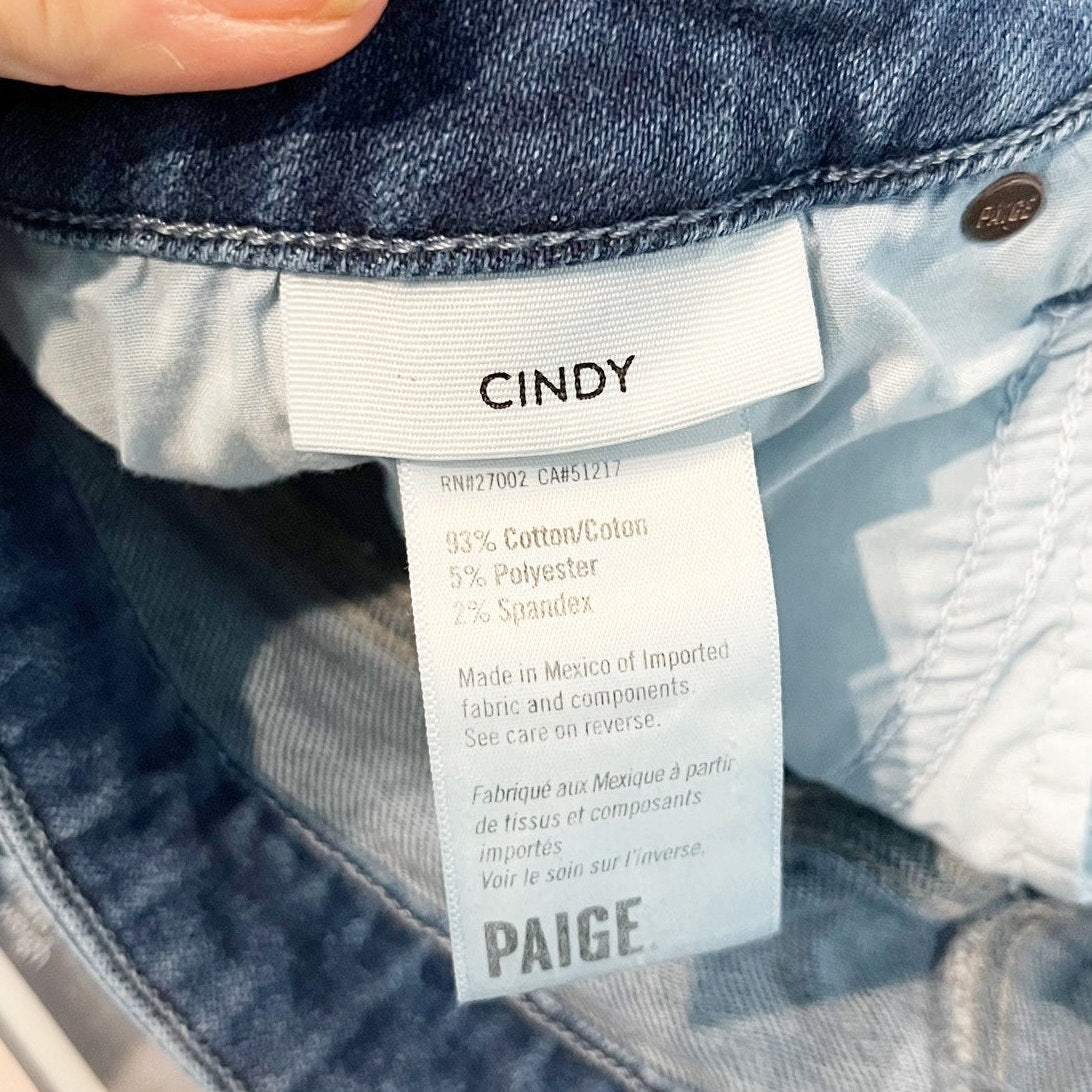 Paige High Rise Cindy Straight Ankle Jeans in California Wash Blue 32 / 14