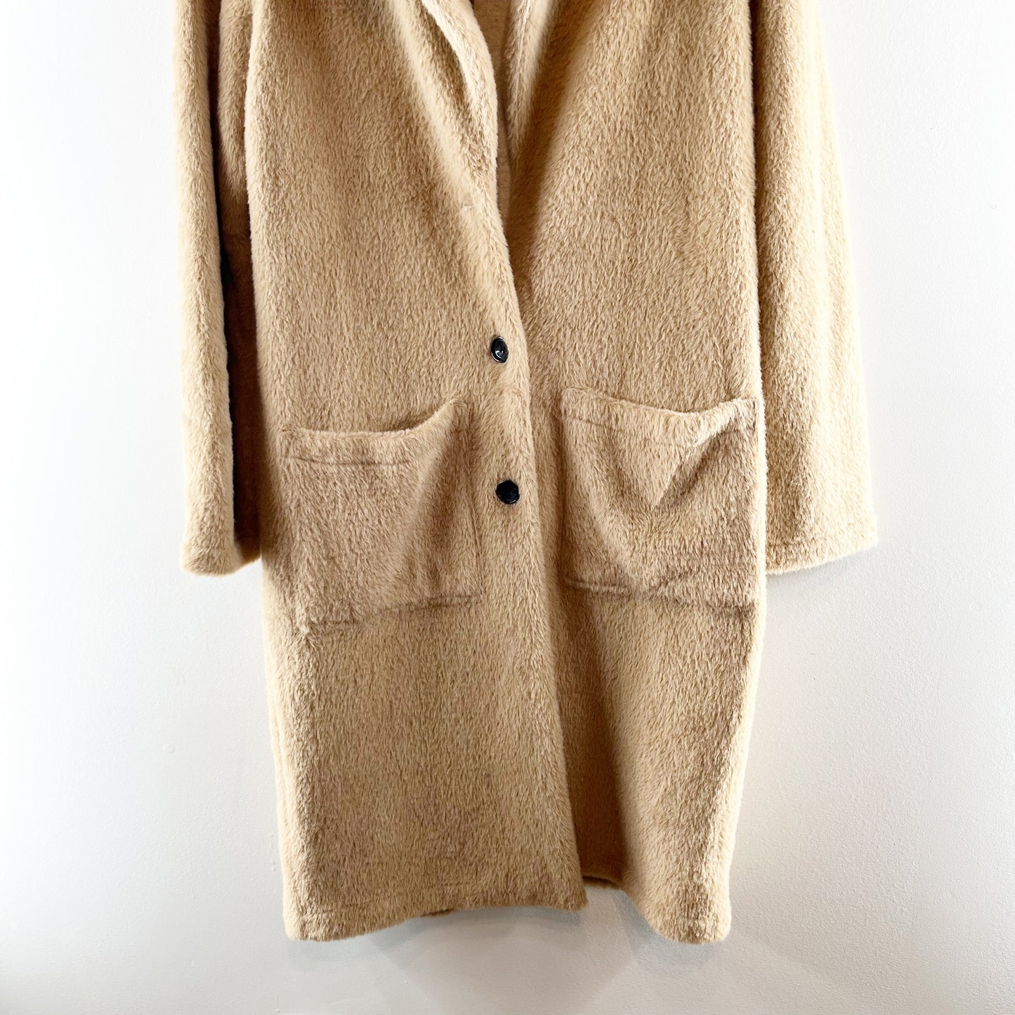 Sanctuary by Anthropologie Colleen Long Sleeve Teddy Long Overcoat Camel Small
