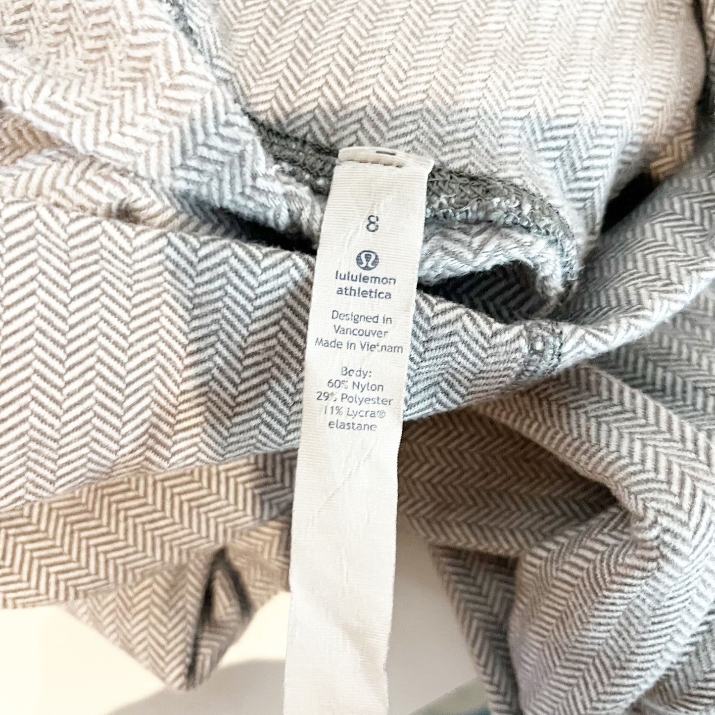 Lululemon Wunder Under High Rise Leggings Heathered Herringbone White Slate 8