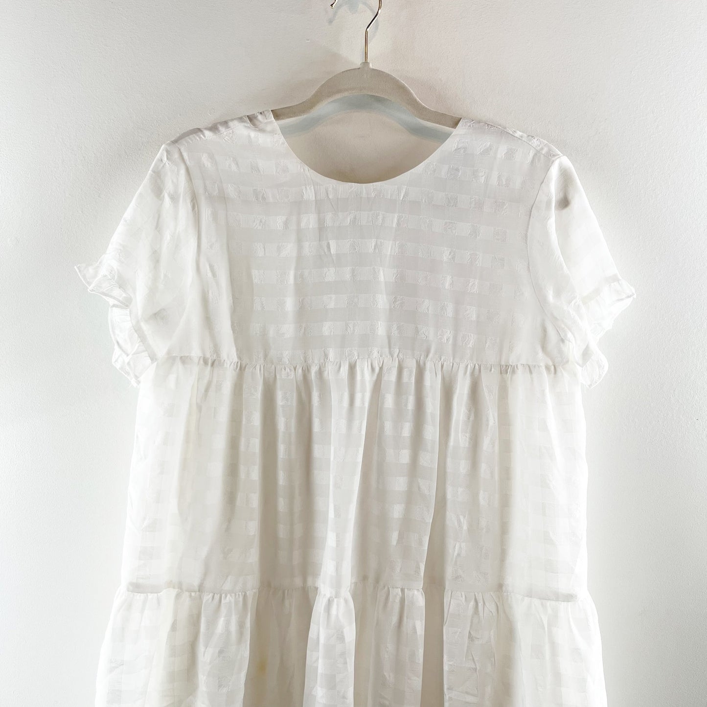 Hello Molly We Need Space Babydoll Tiered Mini Dress White 2