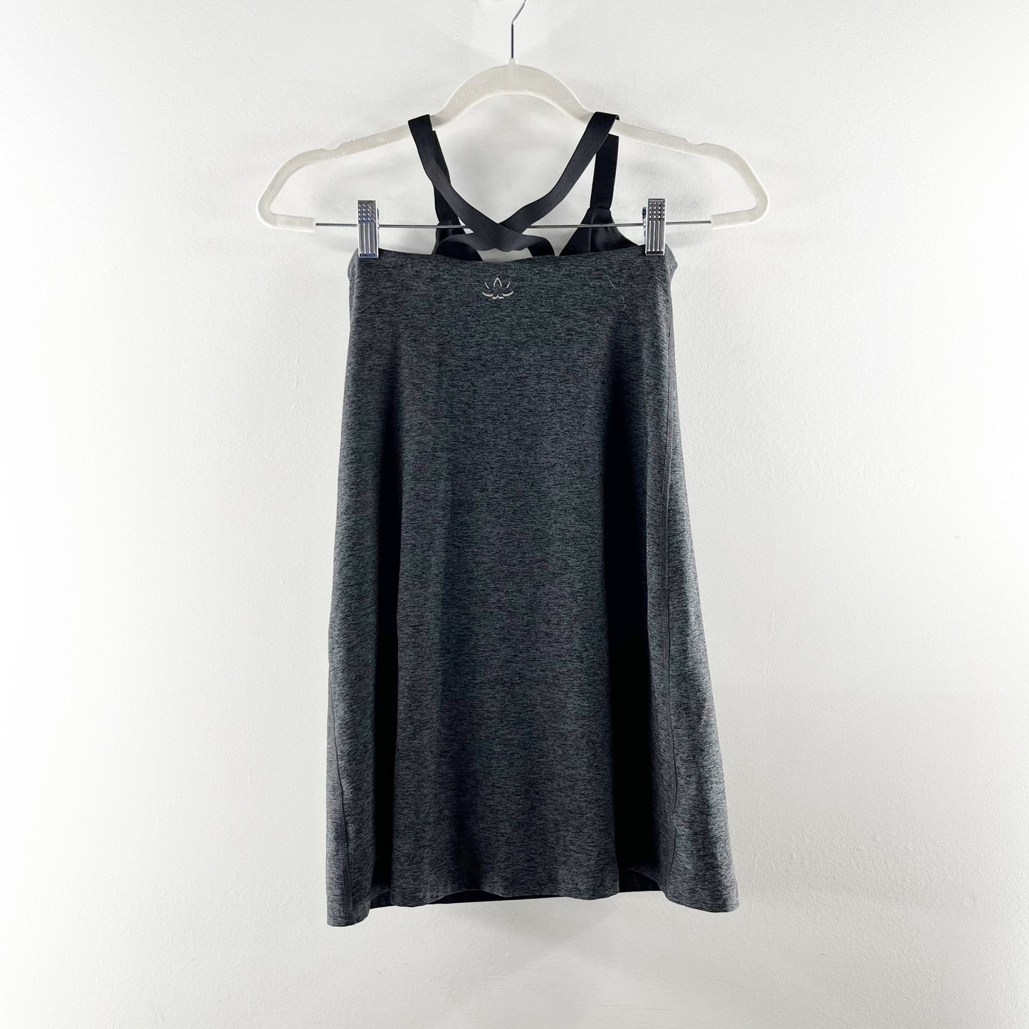 Beyond Yoga Spacedye Move It Tennis Mini Dress Black Charcoal Gray Small