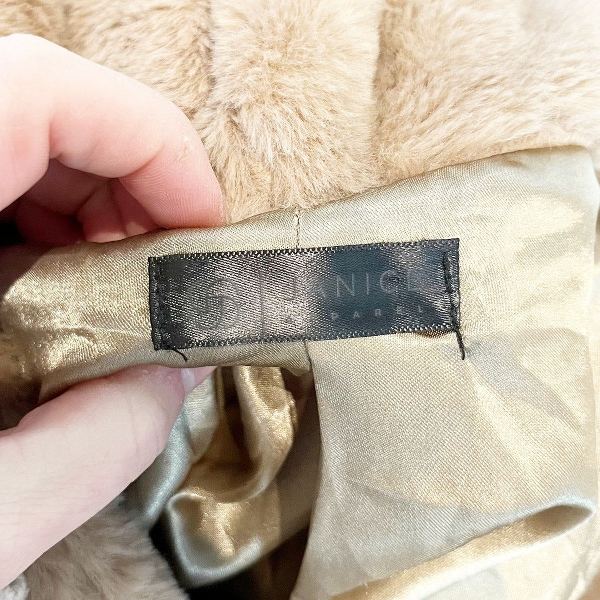 Janice Apparel Long Sleeve Sherpa Hoodie Jacket Beige Brown One Size