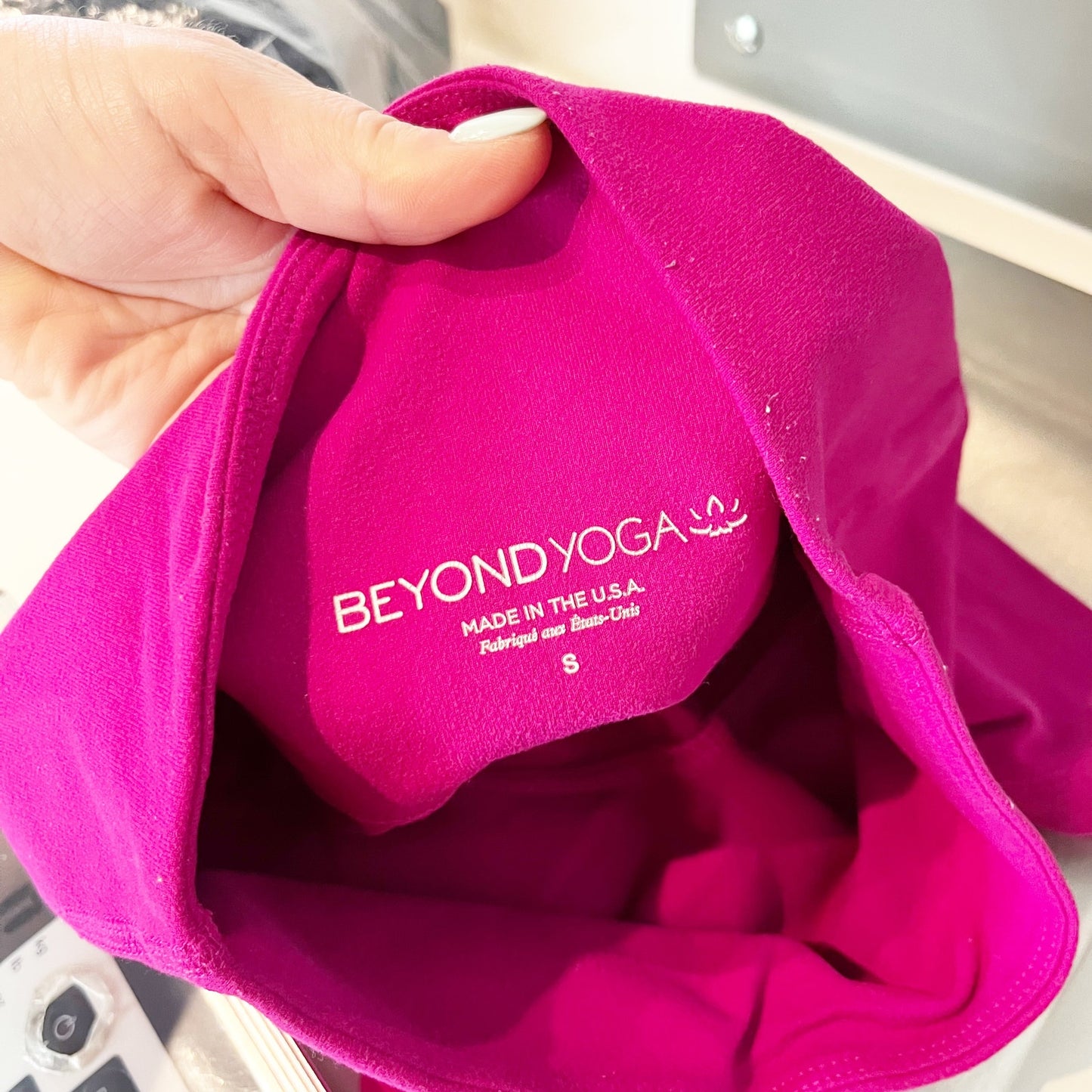 Beyond Yoga Spacedye High Waisted Biker Shorts Pink Glow Heather Small