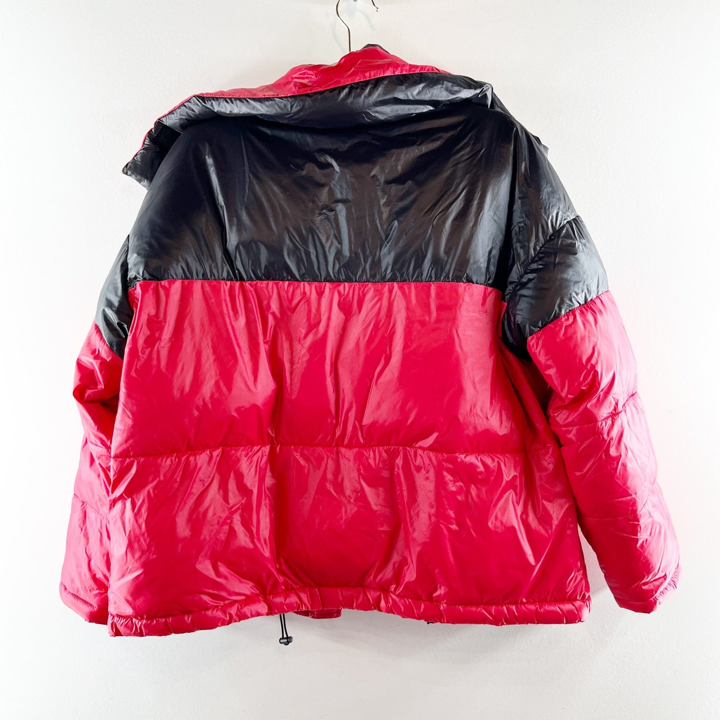 ZARA Thermal Insulated Puffer Coat Jacket Red Black XS