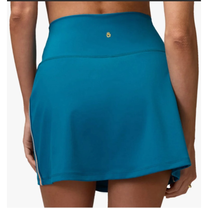 Spritual Gangster Nyla Mini Skirt Side Stripe Dark Turquoise Teal Green Small