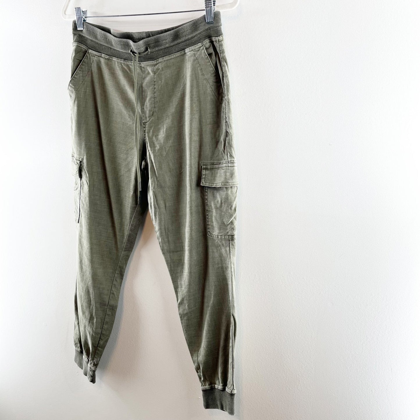 Level99 Relish Pull On High Waisted Cargo Jogger Pants Olive Green Medium