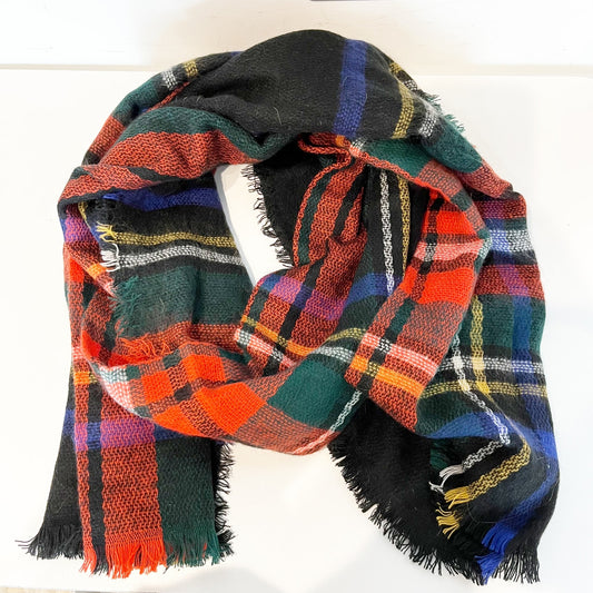 Tartan Plaid Blanket Wrap Scarf Green Red