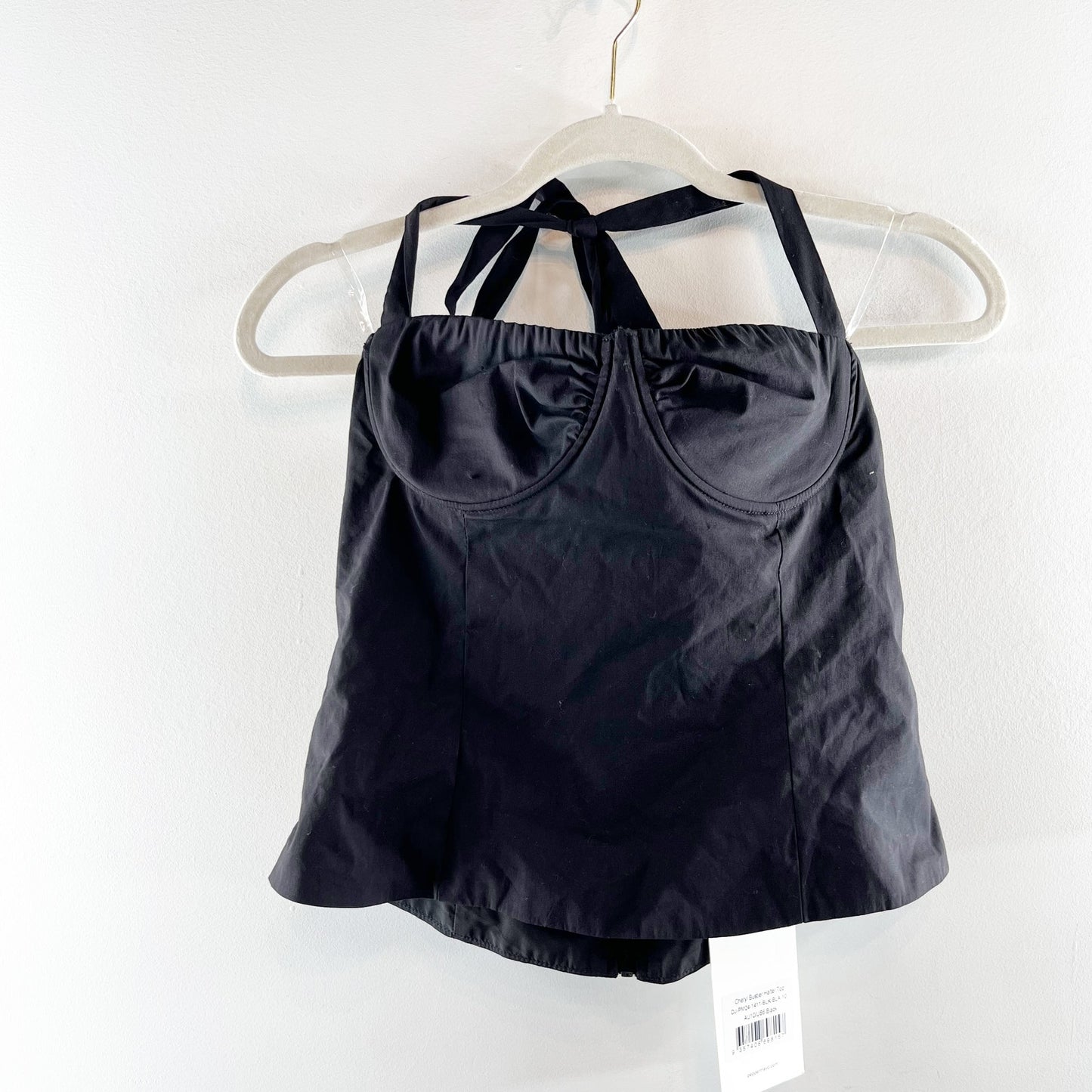 Peppermayo Cheryl Sweetheart Neck Open Back Bustier Halter Top Black 6