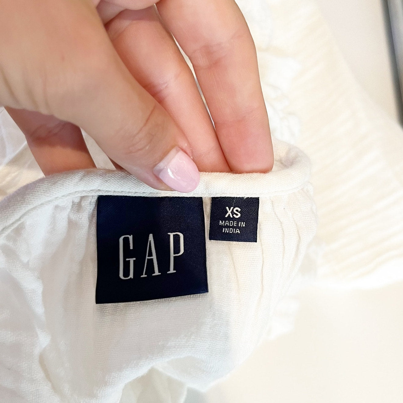GAP Crinkle Gauze Ruffle Strap Mini Dress White XS