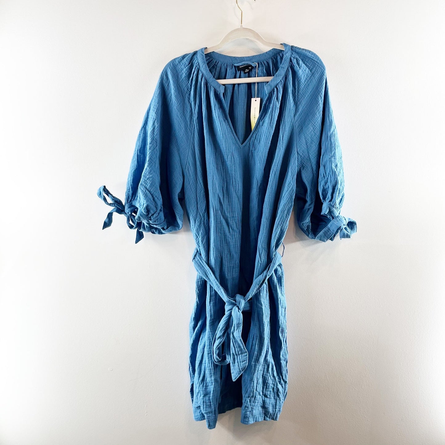 Summersalt Easy Breezy Gauzy Mini Dress Cover Up Blue 2X