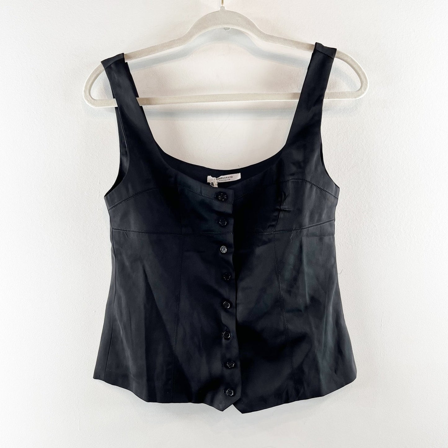 Peppermayo Golden Skies Sleeveless Bustier Panel Tank Top Black 6