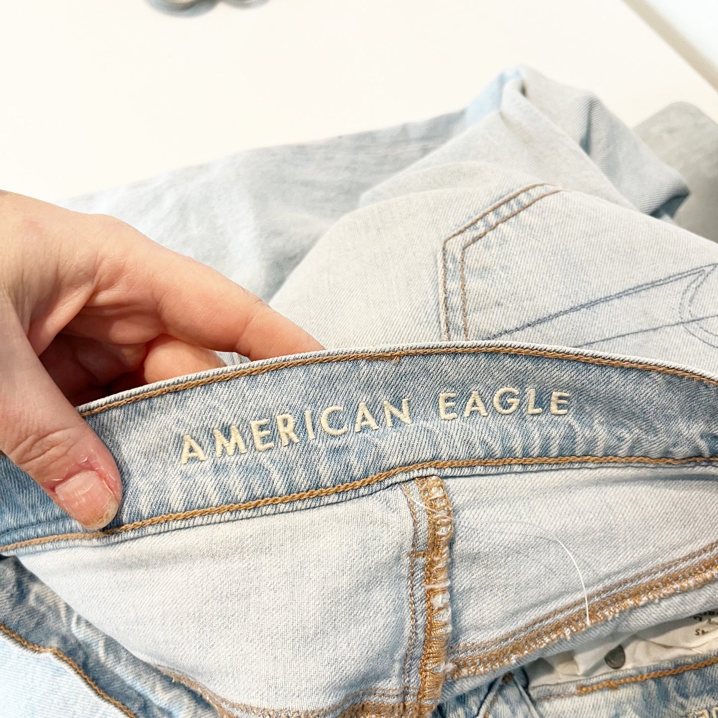 American Eagle Low Rise Wide Leg Baggy Skater Jeans Blue 2