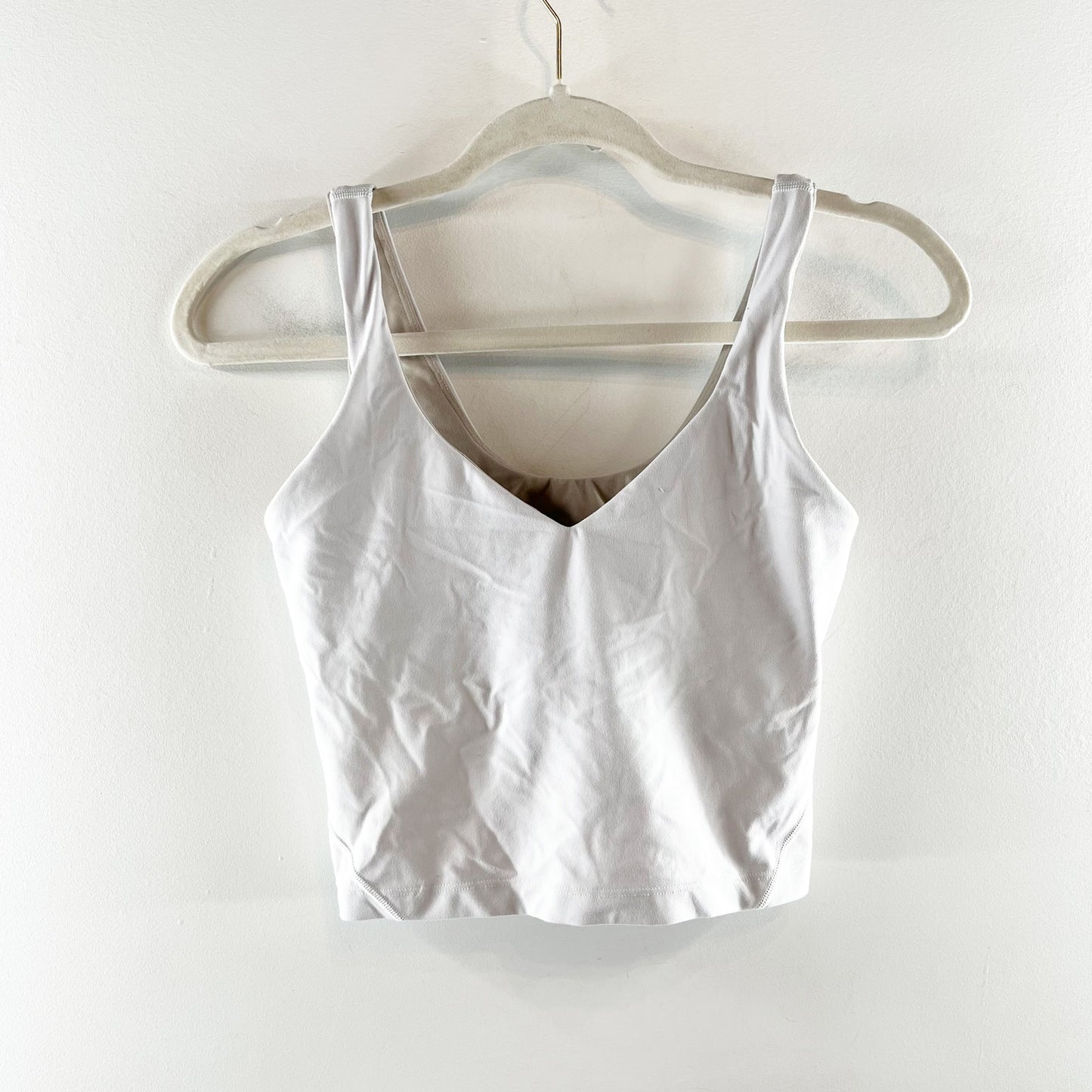 Lululemon Align Cropped Built in Bra Yoga Tank Top White 6