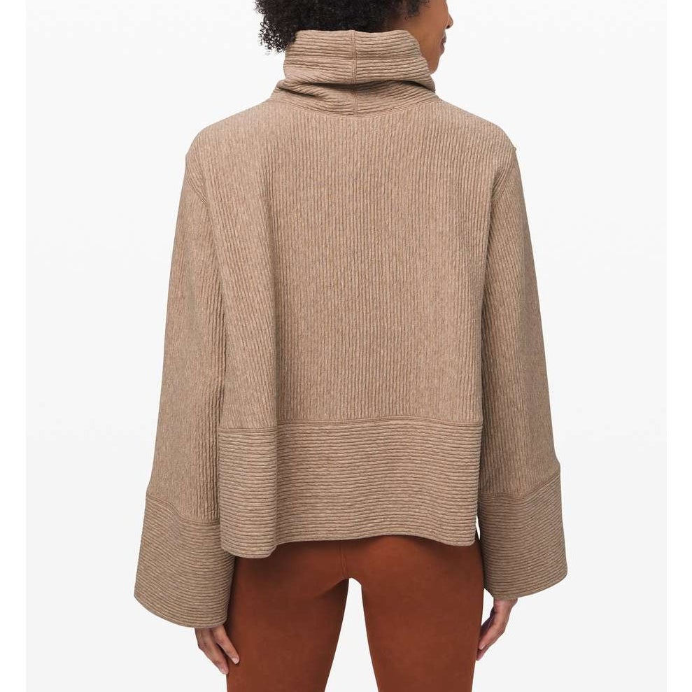 Lululemon Retreat Yourself Long Sleeve Pullover Sweatshirt Heathered Sand 10