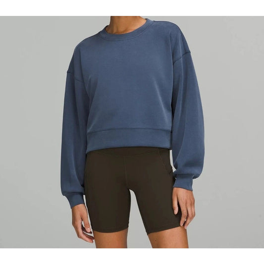 Lululemon Perfectly Oversized Cropped Crew Sweatshirt Softstreme Mineral Blue 12