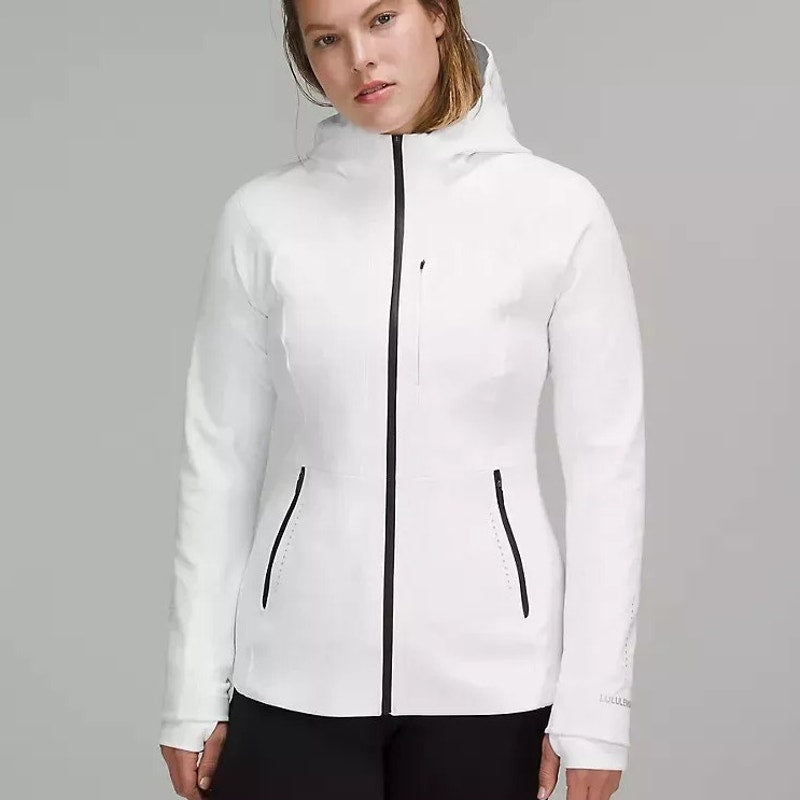 Lululemon Cross Chill Long Sleeve Full Zip Hooded Jacket RepelShell White 4