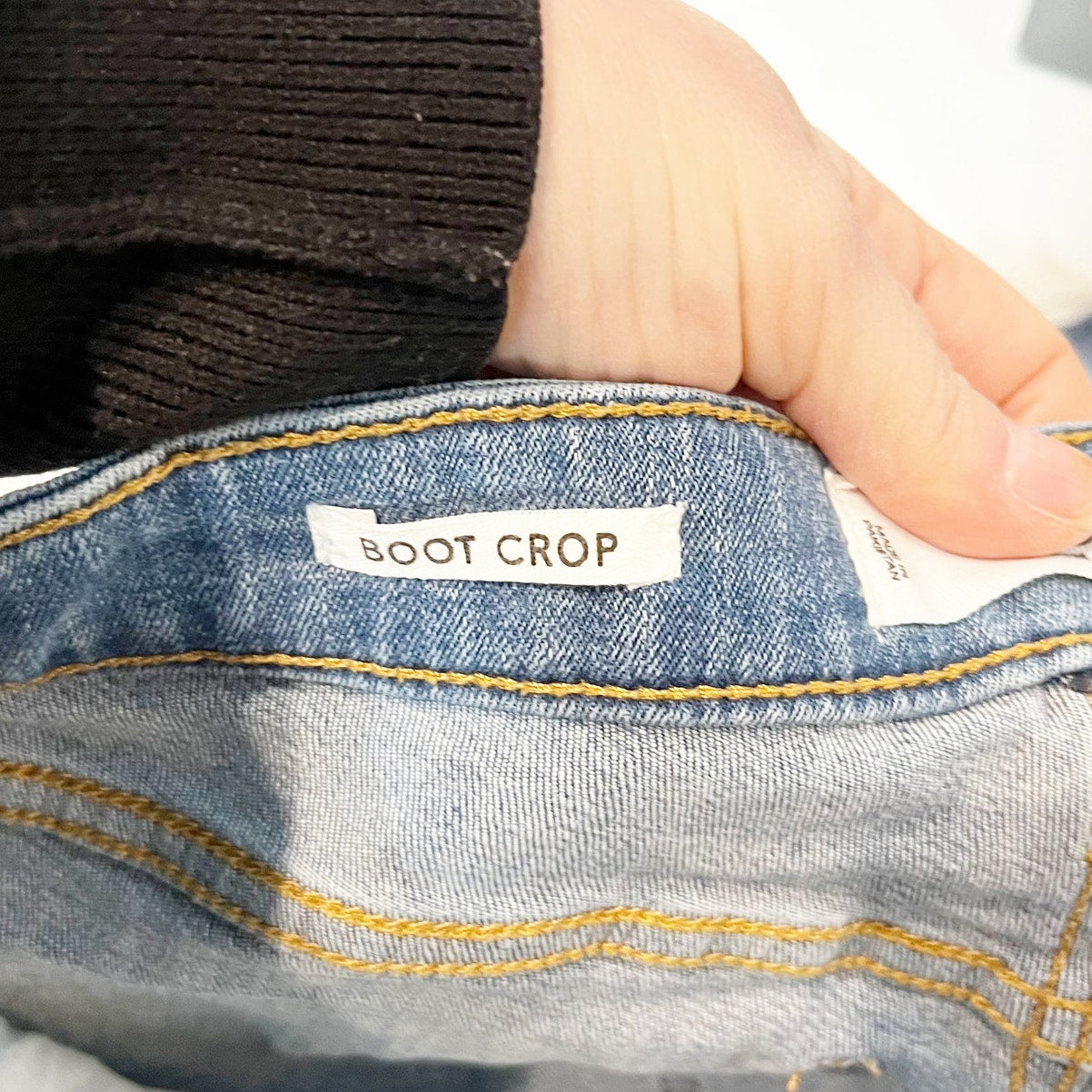 MNG Boot Crop Mid Rise Jeans Raw Hem Blue 6