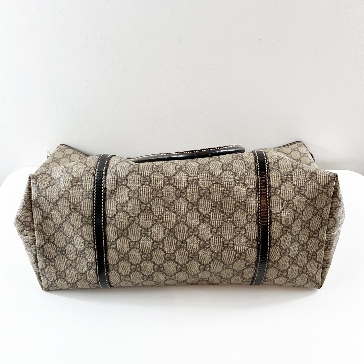 Gucci Joy GG Supreme Canvas Tote Bag Purse Tan Beige Brown