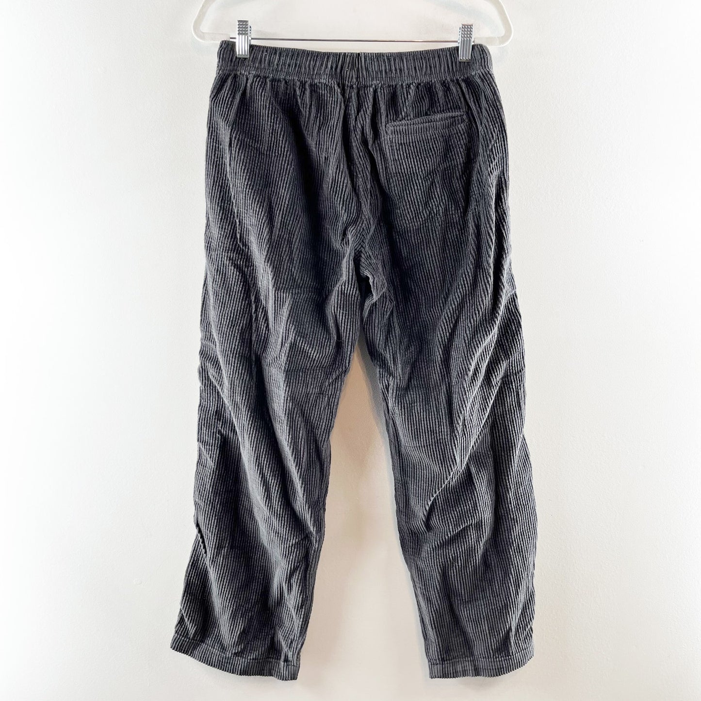 Aerie Corduroy Pull On Drawstring Baggy Wide Leg Pants Gray Small