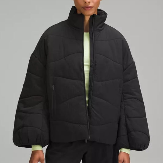 Lululemon Long Sleeve Full Zip Oversized Wave-Quilt Insulated Jacket Black 12