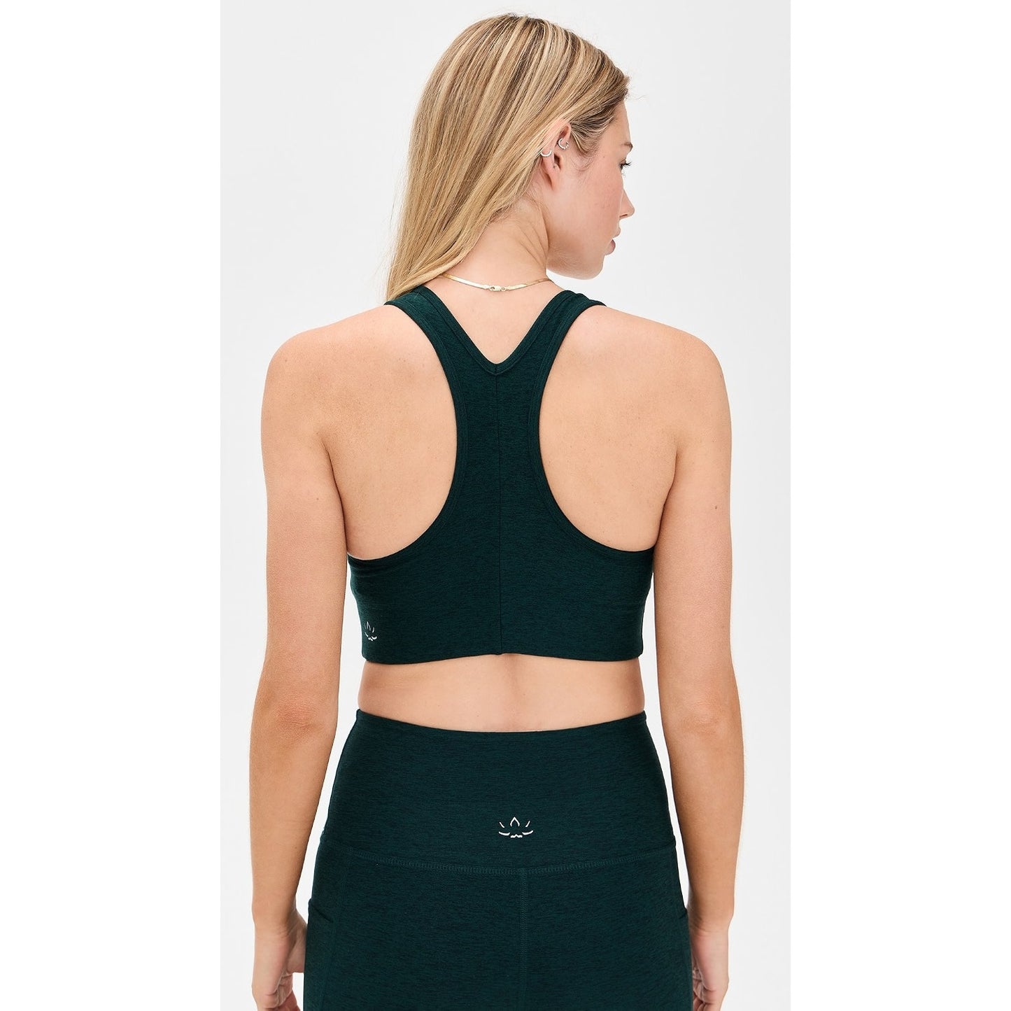 Beyond Yoga Spacedye Simplicity Long Line Bra Dark Spruce Green Heather Small