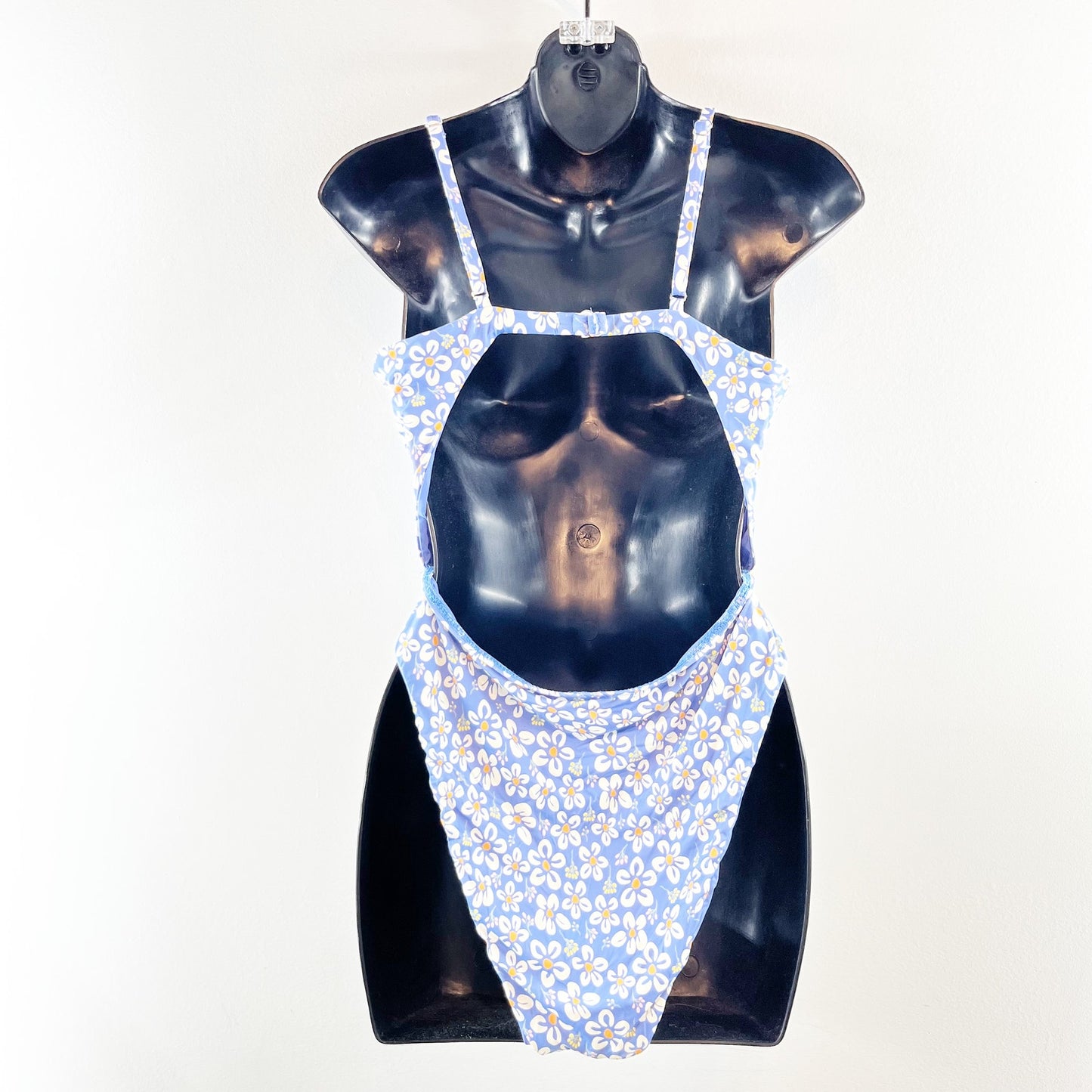 Dippin Daisys Floral Cutout One Piece Swimsuit Bathing Suit Blue Large