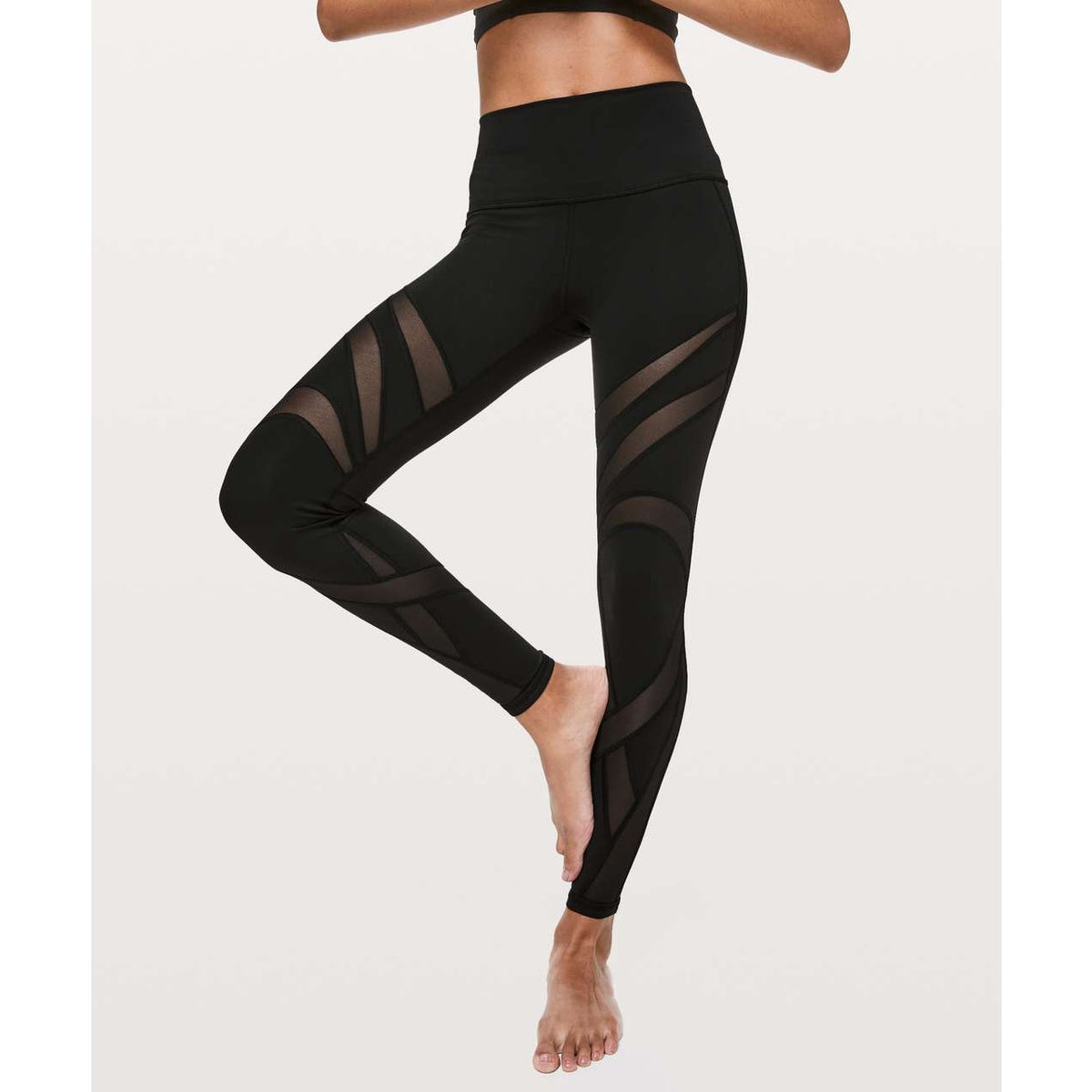 Lululemon Athletica Wunder Under High-Rise Tight Leggings Mesh 28" Black 6