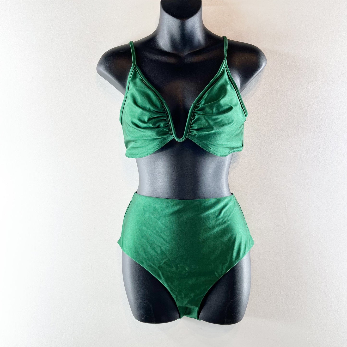 Zimmerman Wylie Plunge Underwire Bikini Top and High Waisted Bottoms Set Emerald