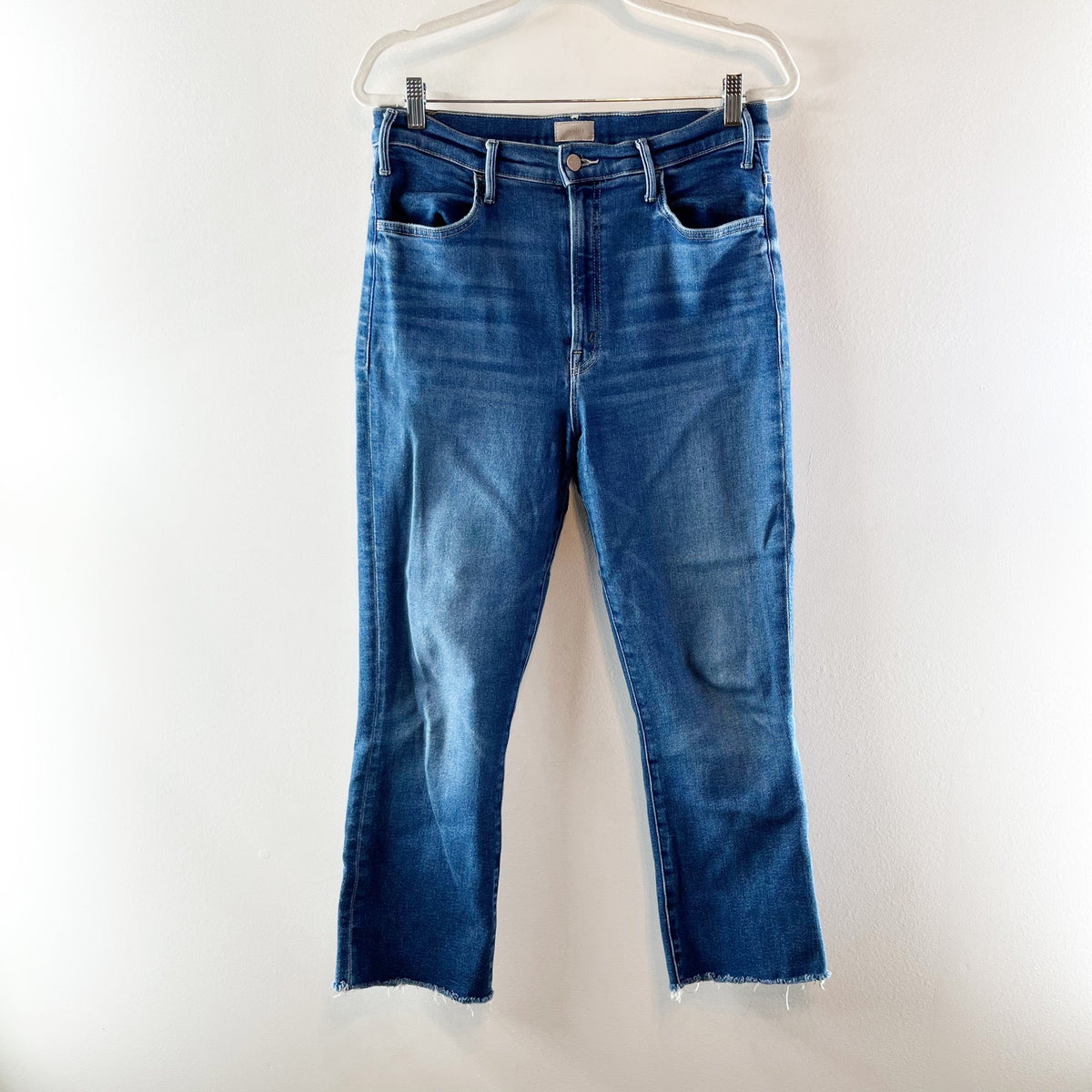 Mother The Hustler Ankle Fray Hem Jeans Grasping At Straws Blue 31 / 12