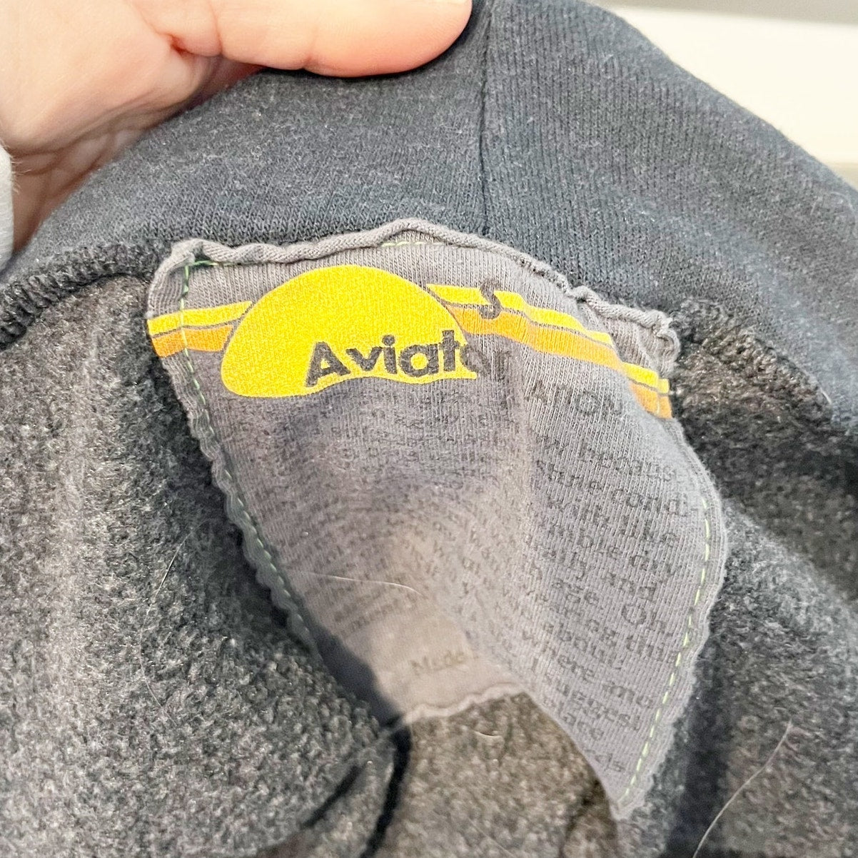 Aviator Nation 5 Stripe Full Zip Hoodie Sweatshirt Navy Blue Small