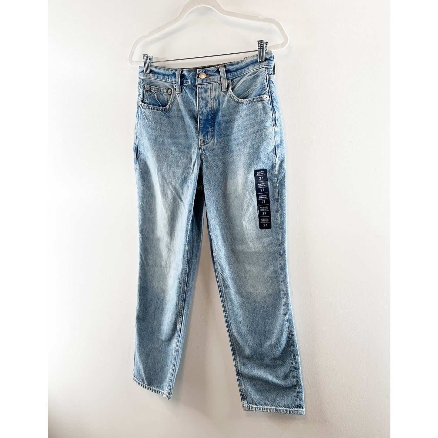 J. Crew Premium Edition High-Rise Cropped Denim Straight Jeans Blue 27