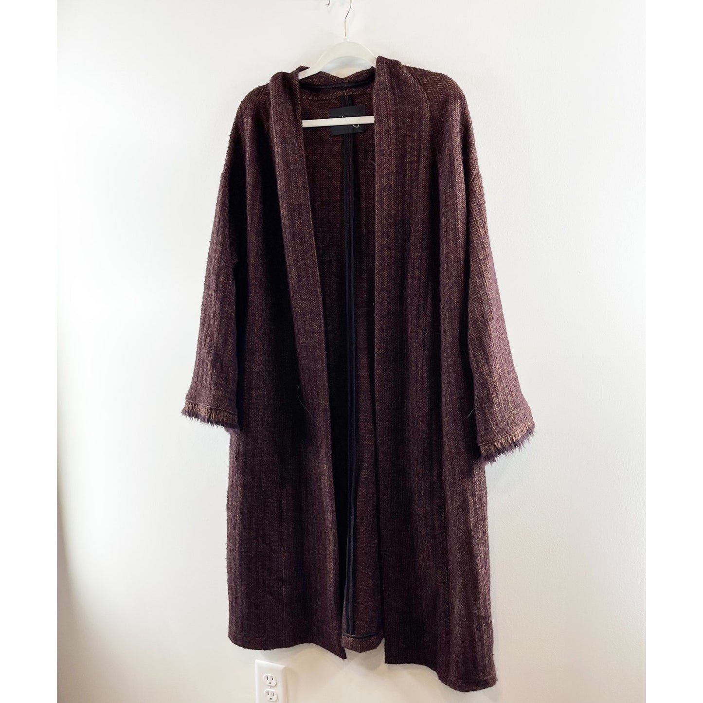 Ottod'Ame Anthropologie Open Duster Knit Cardigan Sweater Brown 4