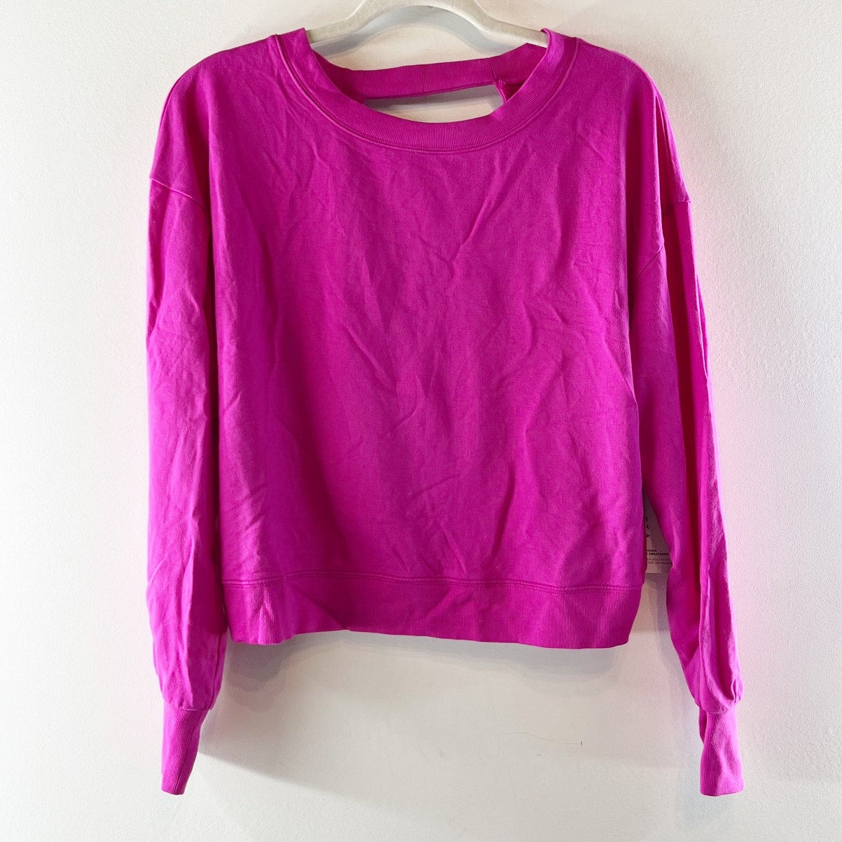 Athleta Savasana Twist Back Sweatshirt Long Sleeve Electric Fuchsia Pink Small