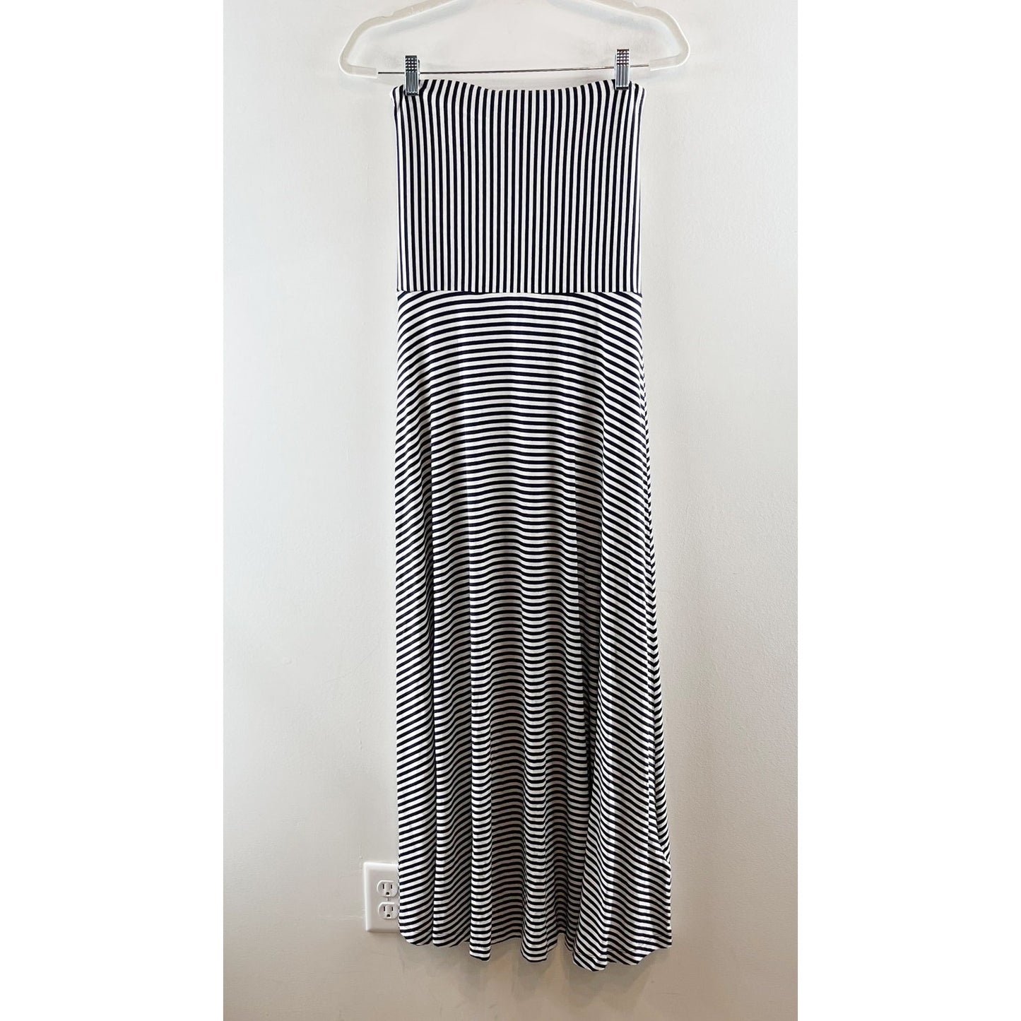 GAP Convertible Striped Strapless Midi Dress Maxi Skirt Blue White XS