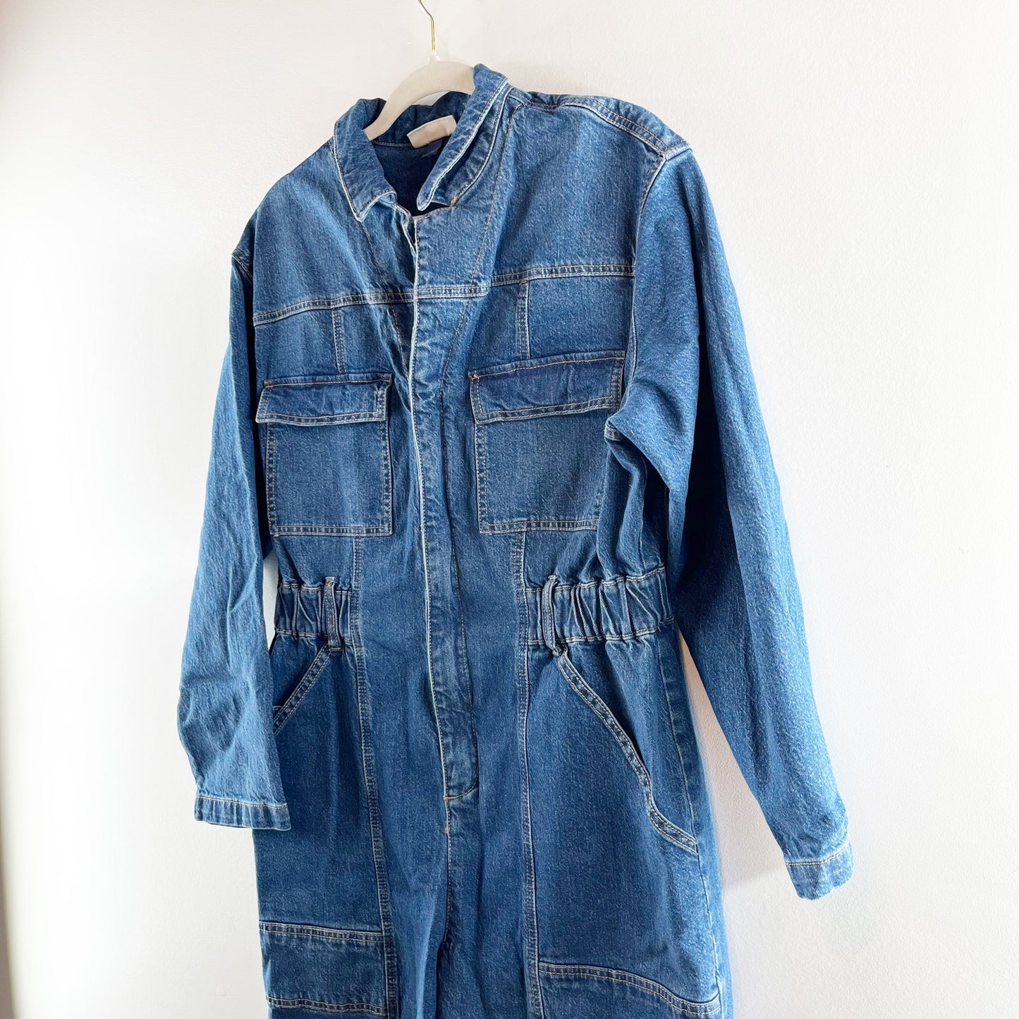 Universal Thread Denim Long Sleeve Coverall Utility Jumpsuit Blue 12