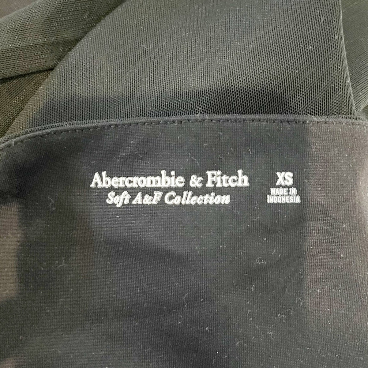 Abercrombie & Fitch Sheer Long Sleeve Sweetheart Neck Bodysuit Black XS