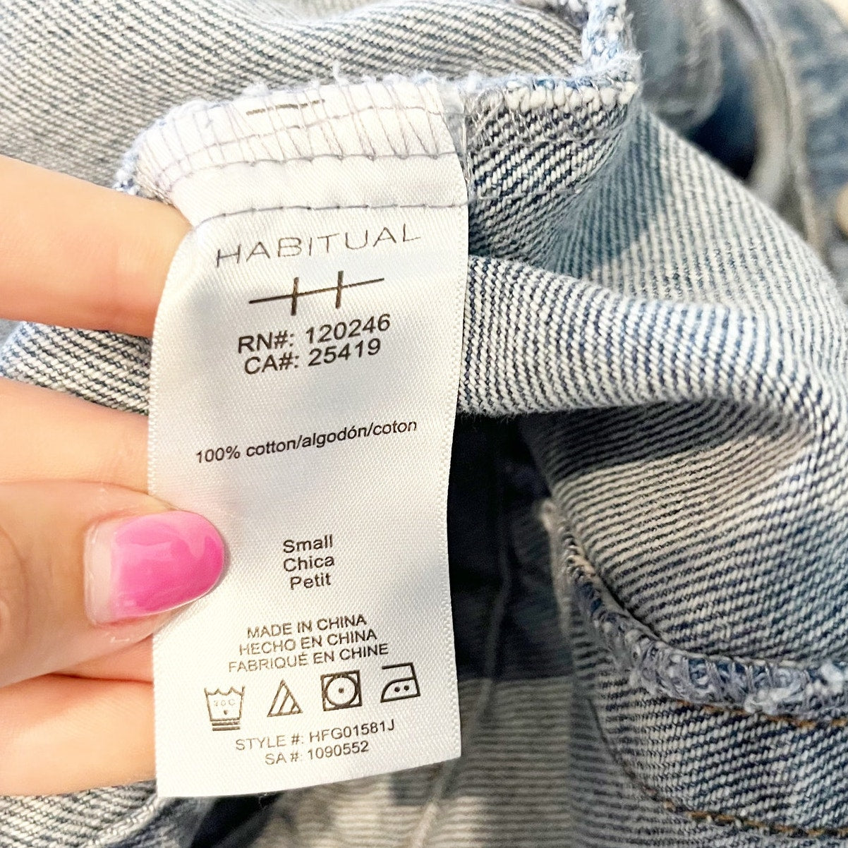 Habitual Collarless Boxy Jean Denim Jacket Blue Small
