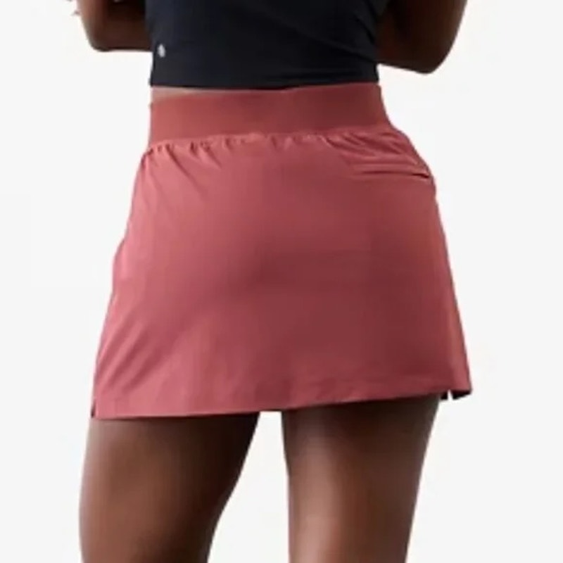 Athleta Brooklyn Mid Rise Mini Tennis Skirt Skort Red Rock 14