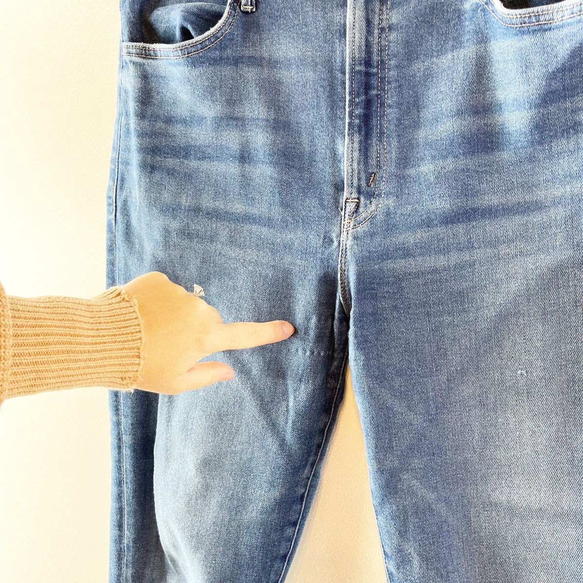 Mother The Hustler Ankle Fray Hem Jeans Grasping At Straws Blue 31 / 12
