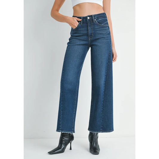 JBD Just Black Denim High Waisted Wide Leg Dark Wash Jeans Blue 31 / 12