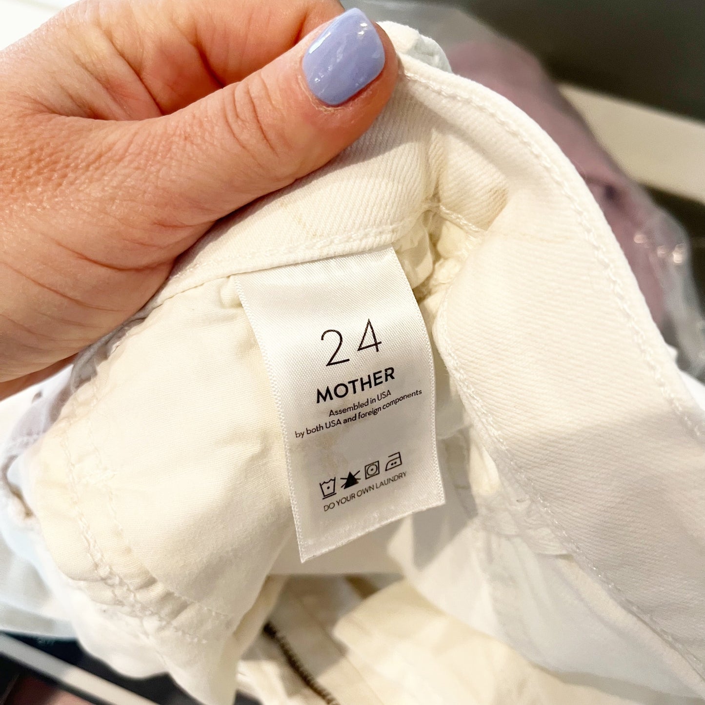 Mother The Hustler High Waisted Ankle Fray Jeans Fairest Of Them All White 24