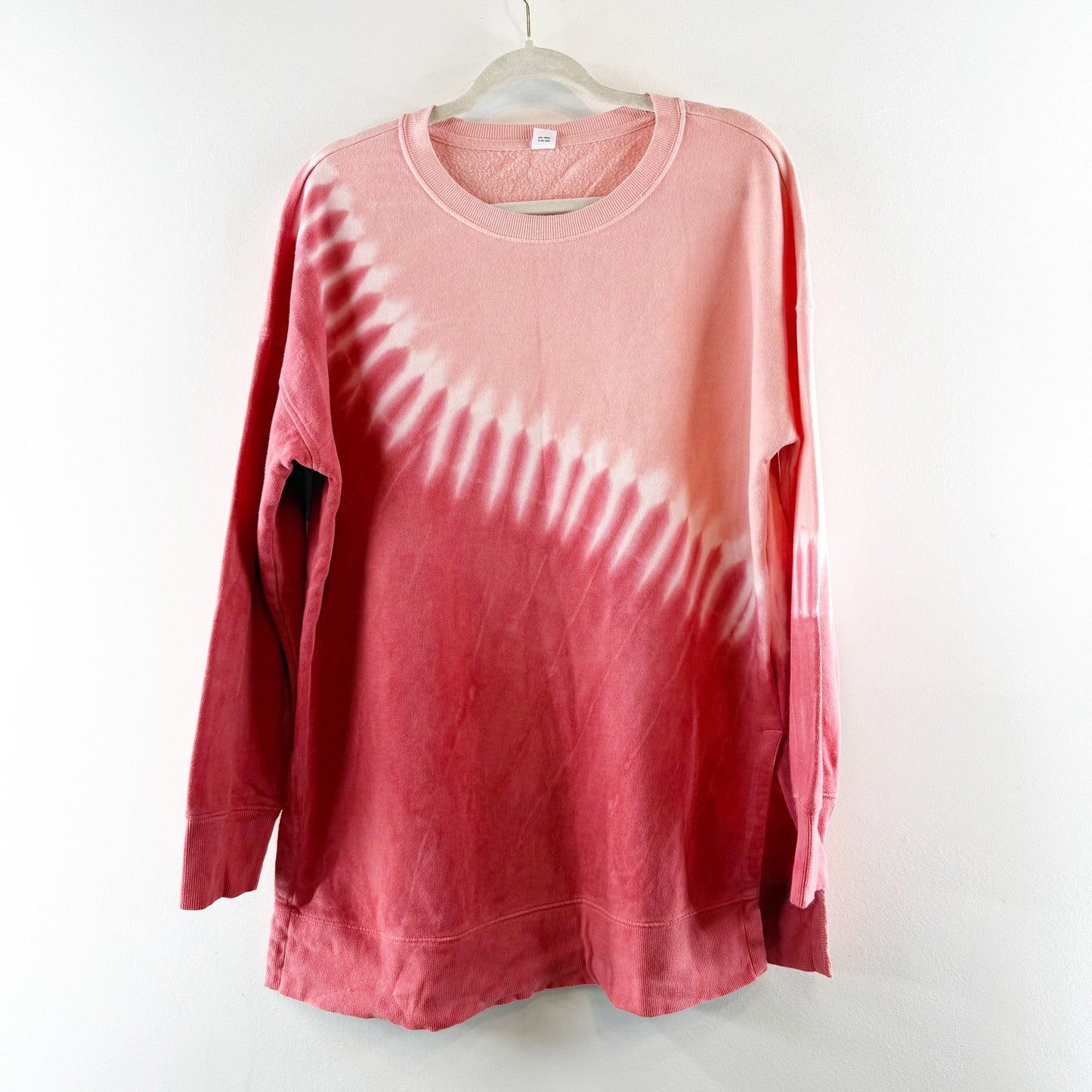 Old Navy Oversized Garment Dyed Tie Dye Sweatshirt Pink Red Medium