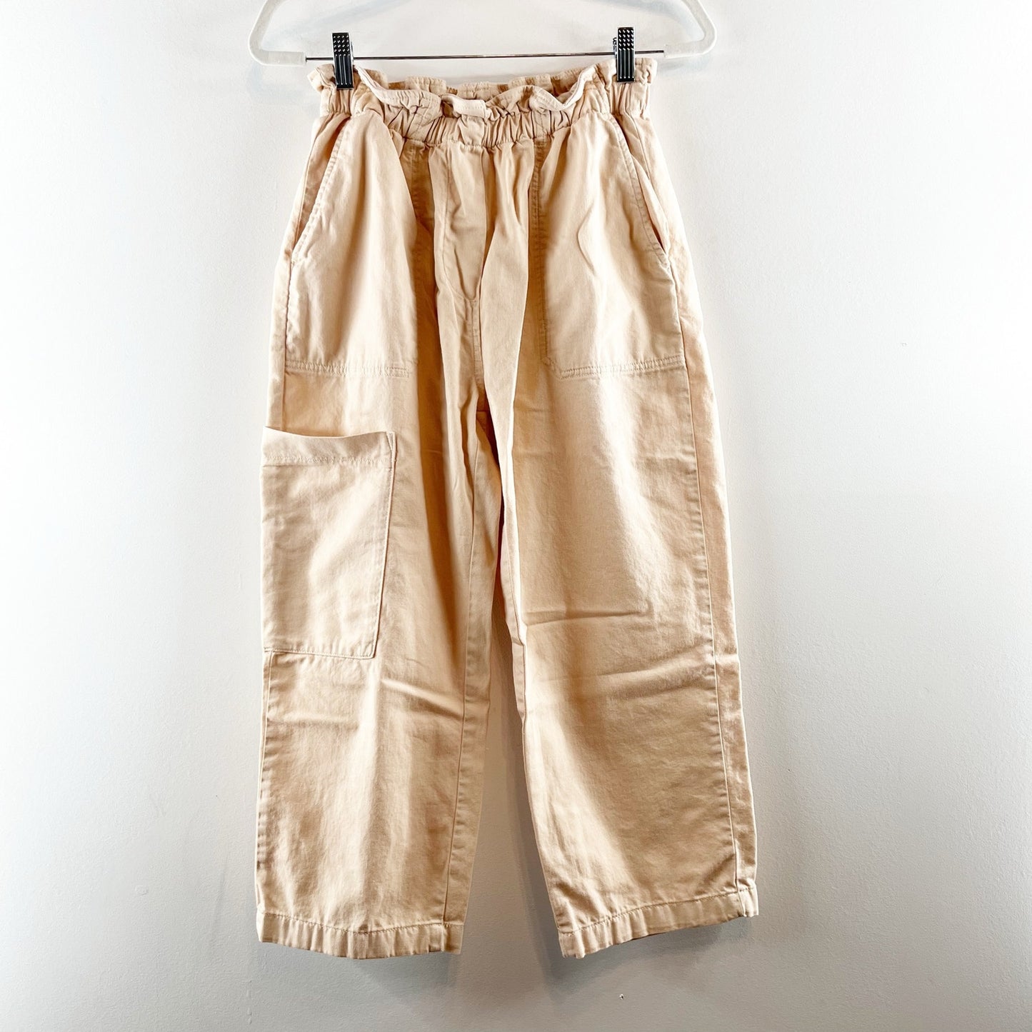 Anthropologie High Rise Paperbag Cropped Utility Pants Tan Khaki XS